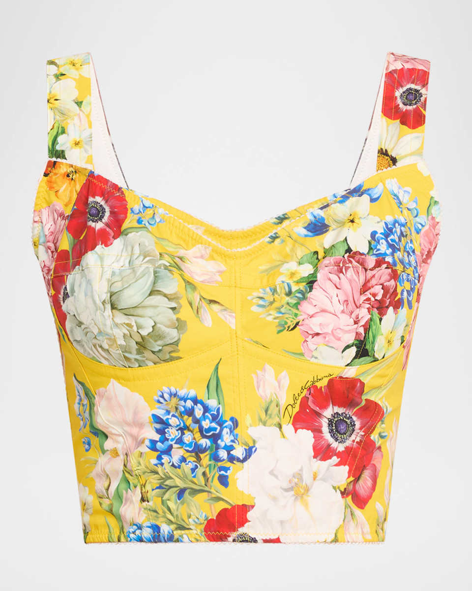 Floral Crop Bustier Top